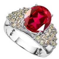 VS CLARITY ! 5.86 CT EUROPEAN RUBY & 1.07 CT DIAMOND 10KT SOLID GOLD RING