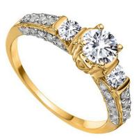 VVS QUALITY ! 3/4 CT DIAMOND MOISSANITE & 1/4 CT DIAMOND SOLITAIRE 14KT SOLID GOLD ENGAGEMENT RING