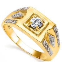 RING SIZE 9 ! 1/2 CT DIAMOND MOISSANITE (VVS) & DIAMOND 10KT SOLID GOLD ENGAGEMENT MENS RING