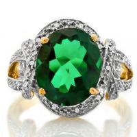 3.86 CT RUSSIAN EMERALD & DIAMOND 14KT SOLID GOLD RING