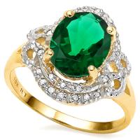 VS CLARITY ! 2.14 CT RUSSIAN EMERALD & DIAMOND 10KT SOLID GOLD RING
