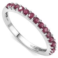 GORGEOUS ! 3/4 CT GENUINE RUBY 10KT SOLID GOLD BAND RING