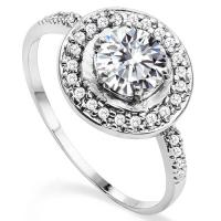 VS CLARITY ! 4/5 CT DIAMOND MOISSANITE & 1/5 CT DIAMOND SOLITAIRE 14KT SOLID GOLD ENGAGEMENT RING