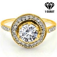 VVS CLARITY ! 4/5 CT DIAMOND MOISSANITE & 1/5 CT DIAMOND SOLITAIRE 14KT SOLID GOLD ENGAGEMENT RING