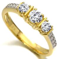 VVS CLARITY ! 1/2 CT DIAMOND MOISSANITE & DIAMOND 14KT SOLID GOLD ENGAGEMENT RING