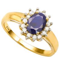 PRICELESS ! 1.69 CT DIFFUSION GENUINE SAPPHIRE & DIAMOND (VS CLARITY) 14KT SOLID GOLD RING