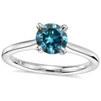 1/4 CT BLUE DIAMOND SOLITAIRE 14KT SOLID GOLD ENGAGEMENT RING
