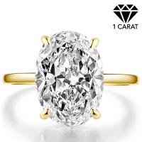 (CERTIFICATE REPORT) 1.30 CT DIAMOND MOISSANITE (VS) SOLITAIRE 14KT SOLID GOLD ENGAGEMENT RING