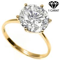 STUNNING ! 1.12 CT DIAMOND SOLITAIRE 14KT SOLID GOLD ENGAGEMENT RING