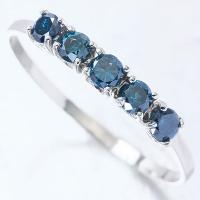 SUPERB ! 1/3 CT GENUINE BLUE DIAMOND 10KT SOLID GOLD BAND RING