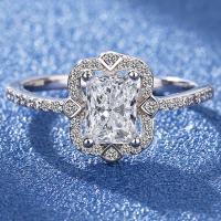 (CERTIFICATE REPORT) 1.00 CT DIAMOND MOISSANITE (D/VVS) SOLITAIRE 14K WHITE GOLD OVER SOLID STERLING SILVER ENGAGEMENT RING