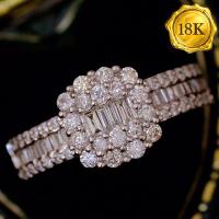 LUXURY COLLECTION ! 1.00 CT GENUINE DIAMOND 18KT SOLID GOLD RING