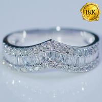 LUXURY COLLECTION ! 0.65 CT GENUINE DIAMOND 18KT SOLID GOLD RING
