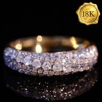 LUXURY COLLECTION ! 0.95 CT GENUINE DIAMOND 18KT SOLID GOLD RING