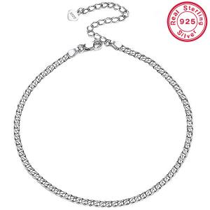 26CM ITALY CURB CHAIN 925 STERLING SILVER BRACELET