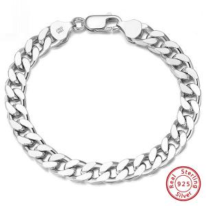 22 INCHES 925 ITALY STERLING SILVER FIGARO MENS BRACELET
