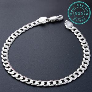 PURE 925 ITALY STERLING SILVER FIGARO MENS BRACELET 925 STERLING SILVER BRACELET