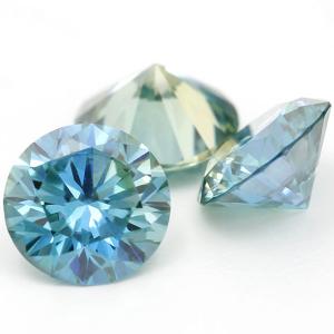 (CERTIFICATE REPORT) 0.90 CT FANCY BLUE DIAMOND MOISSANITE (VVS) 3PCS LOT BRILLIANT CUT LOOSE