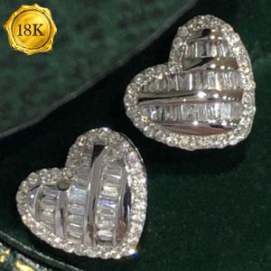 LUXURY COLLECTION ! 0.34 CT GENUINE DIAMOND 18KT SOLID GOLD EARRINGS