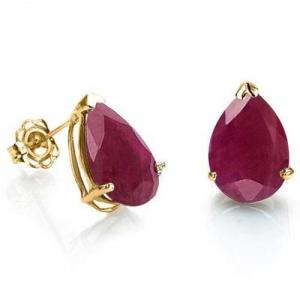 IDEAL ! 1.10 CT GENUINE RUBY 10KT SOLID GOLD EARRINGS STUD