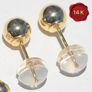 5MM GOLD BALL 14KT SOLID GOLD EARRINGS STUD