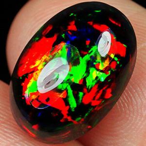 2.20 CT GENUINE ETHIOPIAN BLACK OPAL ELECTRIC RAINBOW MIX Loose Diamond & Gemstones