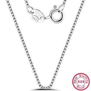 55CM ITALY BOX CHAIN 925 STERLING SILVER NECKLACE