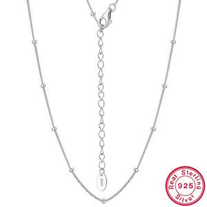 40CM ITALY BEAD CHOKER CHAIN 925 STERLING SILVER NECKLACE