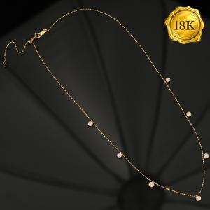 NEW ! 0.60 CT GENUINE DIAMOND 18KT SOLID GOLD NECKLACE