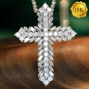 LUXURY COLLECTION ! 1.00 CT GENUINE DIAMOND 18KT SOLID GOLD NECKLACE