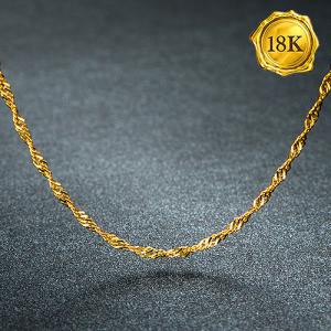18 INCHES AU750 SINGAPORE CHAIN 18KT SOLID GOLD NECKLACE