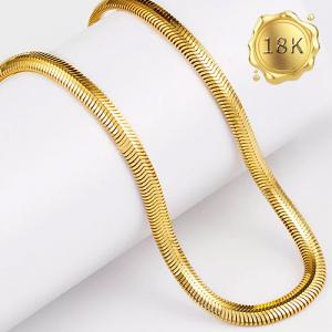 EXCLUSIVE ! 38CM 15 INCHES AU750 SNAKE CHAIN 18KT SOLID GOLD CHOKER NECKLACE