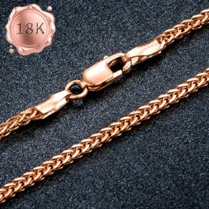 EXCLUSIVE ! 40CM 16 INCHES AU750 WHEAT CHAIN 18KT SOLID GOLD NECKLACE
