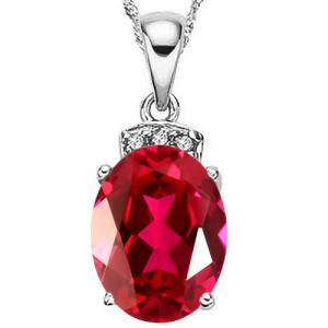READY TO SHIP ! 1.16 CT EUROPEAN RUBY & DIAMOND 10KT SOLID GOLD PENDANT