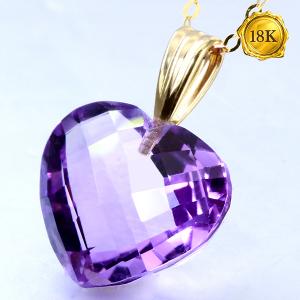 EXCLUSIVE ! CHECKER BOX CUT AMETHYST 18KT SOLID GOLD PENDANT