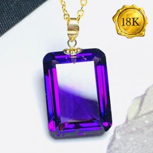 AWESOME !! 12.50 CT AMETHYST 18KT SOLID GOLD PENDANT