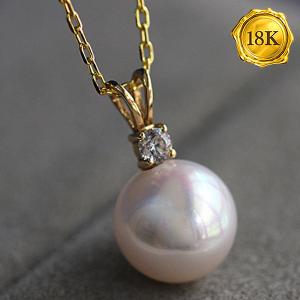 EXCLUSIVE ! 8MM JAPAN AKOYA PEARL 18KT SOLID GOLD PENDANT