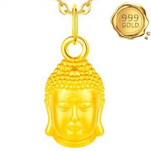 AWESOME ! HOLLOW BUDDHA 24KT SOLID GOLD PENDANT