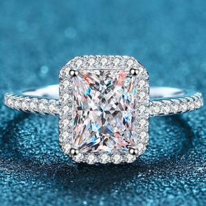 READY TO SHIP ! (CERTIFICATE REPORT) 1.00 CT DIAMOND MOISSANITE & CREATED WHITE SAPPHIRE SOLITAIRE 925 STERLING SILVER ENGAGEMENT RING