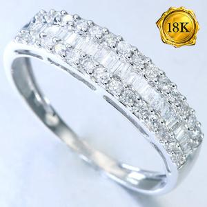 IDEAL ! 0.50 CT GENUINE DIAMOND 18KT SOLID GOLD WEDDING RING