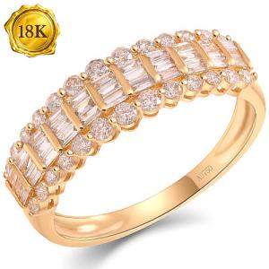 EXCLUSIVE ! 0.60 CT GENUINE DIAMONDS 18KT SOLID GOLD ENGAGEMENT RING