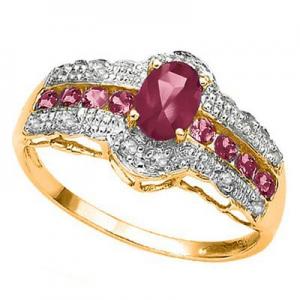 AWESOME ! 1.01 CT GENUINE RUBY & DIAMOND 10KT SOLID GOLD RING