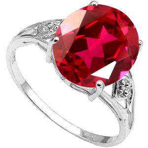 4.00 CT RUSSIAN RUBY (VS) & DIAMOND 10KT SOLID GOLD RING