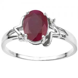 1.60 CT RUBY & DIAMOND (VS) 10KT SOLID GOLD RING