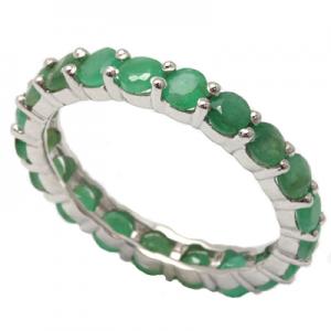 2.16 CT EMERALD 10KT SOLID GOLD ETERNITY RING