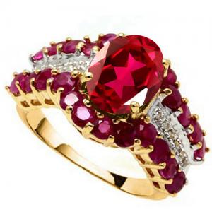 VS CLARITY ! 4.75 CT RUBY & DIAMOND 10KT SOLID GOLD RING