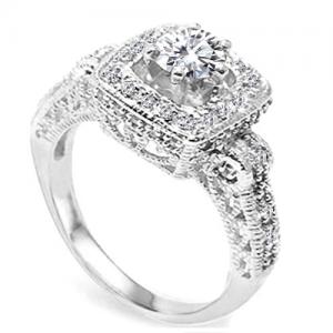 VVS CLARITY ! 2/5 CT DIAMOND MOISSANITE & 1/3 CT DIAMOND SOLITAIRE 10KT SOLID GOLD ENGAGEMENT RING