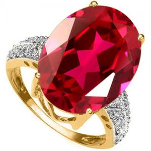 VS CLARITY ! 16.06 CT EUROPEAN RUBY & DIAMOND 10KT SOLID GOLD RING
