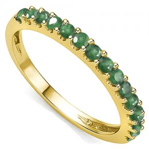 PRICELESS ! 1/2 CT GENUINE EMERALD 10KT SOLID GOLD BAND RING