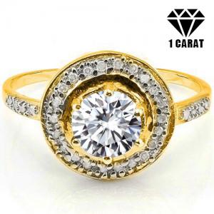 VVS CLARITY ! 1.00 CT DIAMOND MOISSANITE & 1/5 CT DIAMOND SOLITAIRE 14KT SOLID GOLD ENGAGEMENT RING